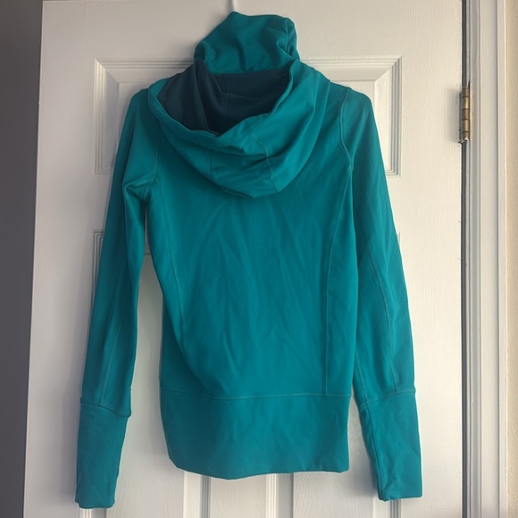 Lululemon Stride Hooded Full Zip Jacket Teal/Blue size 6 Long Sleeve Hoodie - Picture 6 of 9